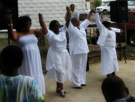 Everybody in white.